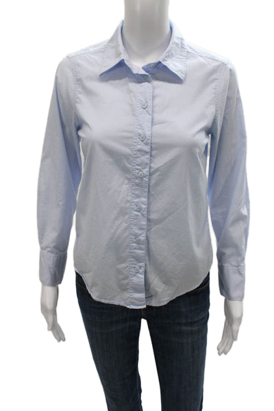 Banana Republic Womens Petite Collared Long Sleeve Button-Up Blue Size 2XS