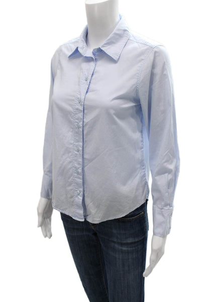 Banana Republic Womens Petite Collared Long Sleeve Button-Up Blue Size 2XS