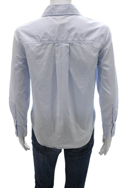 Banana Republic Womens Petite Collared Long Sleeve Button-Up Blue Size 2XS