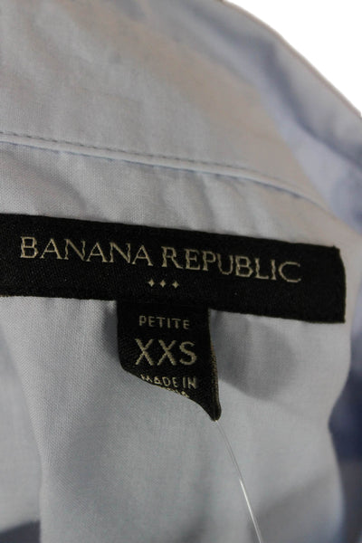 Banana Republic Womens Petite Collared Long Sleeve Button-Up Blue Size 2XS