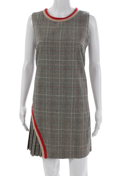Lea & Viola Womens Shift Dress Gray Plaid Cotton Sleeveless Short Size M
