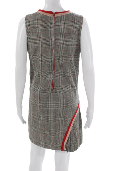 Lea & Viola Womens Shift Dress Gray Plaid Cotton Sleeveless Short Size M