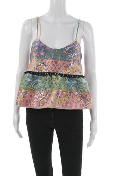 Cynthia Rowley Women Camisole Floral Multicolor Sleeveless Size M