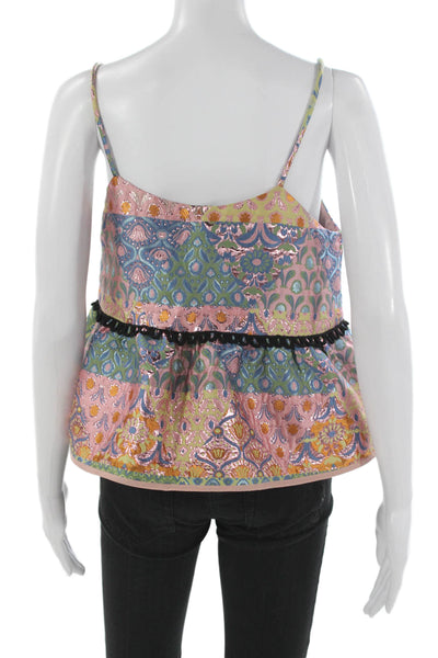 Cynthia Rowley Women Camisole Floral Multicolor Sleeveless Size M
