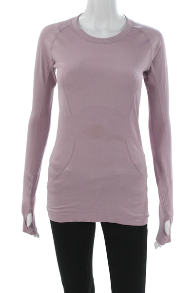 Lululemon Women Basic Purple Long Sleeve Crew Neck T-Shirt Size S