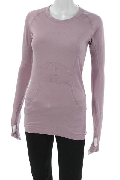 Lululemon Women Basic Purple Long Sleeve Crew Neck T-Shirt Size S