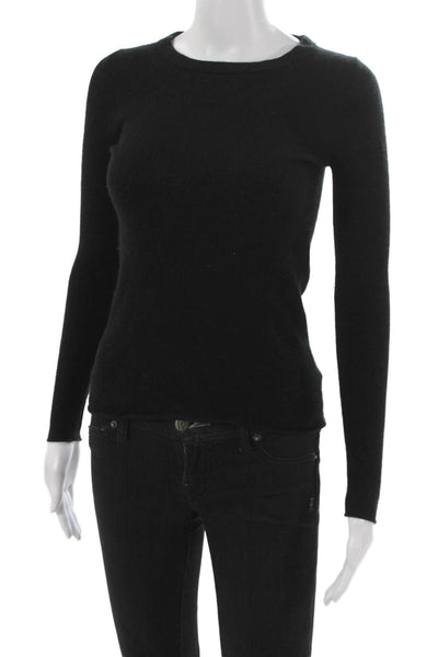 J Crew Women Black Cashmere Pullover Sweater Crew Neck Long Sleeve Size XS