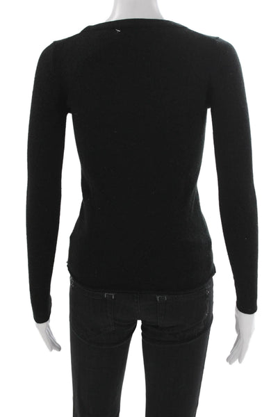 J Crew Women Black Cashmere Pullover Sweater Crew Neck Long Sleeve Size XS