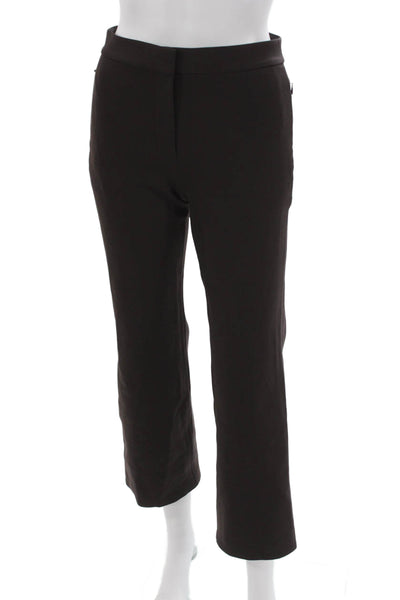 Theory Women Ankle Pants Brown Polyamide Zip Size 0