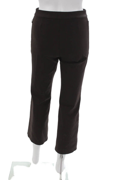 Theory Women Ankle Pants Brown Polyamide Zip Size 0