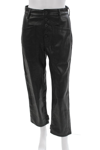 Pistola Womens Cropped Black Polyurethane Pants Size 25