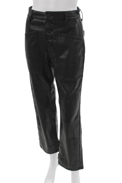 Pistola Womens Cropped Black Polyurethane Pants Size 25