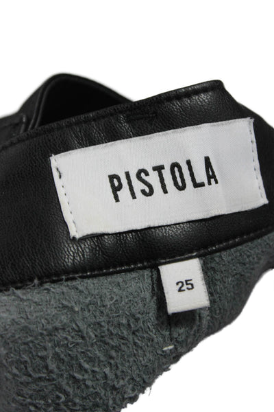 Pistola Womens Cropped Black Polyurethane Pants Size 25