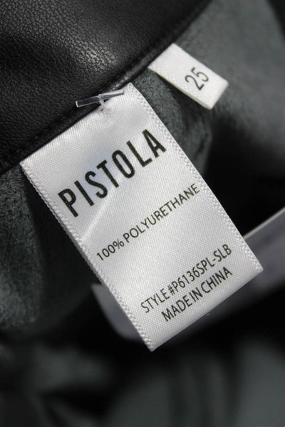 Pistola Womens Cropped Black Polyurethane Pants Size 25