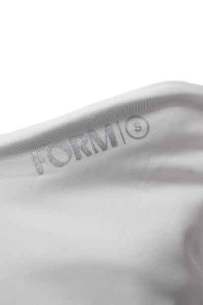 FORM Womens Stretch Knit Square Neck Layered Sports Bra Teal White Size Small