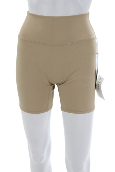 Monday Womens Athletic Shorts Beige 75% Recycled Nylon Solid Spring Size S