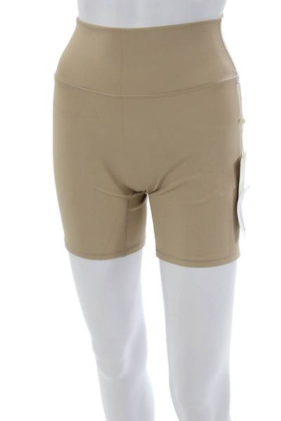 Monday Womens Athletic Shorts Beige 75% Recycled Nylon Solid Spring Size S