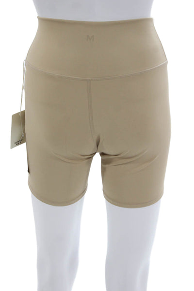 Monday Womens Athletic Shorts Beige 75% Recycled Nylon Solid Spring Size S