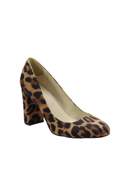 Marc Fisher Womens Leopard Print Block Heels Pumps Shoes Brown Size 7M