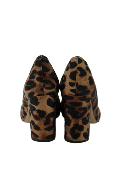 Marc Fisher Womens Leopard Print Block Heels Pumps Shoes Brown Size 7M
