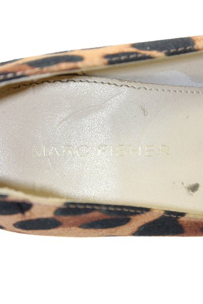 Marc Fisher Womens Leopard Print Block Heels Pumps Shoes Brown Size 7M