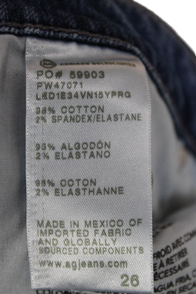 AG-ED Denim Women Bootcut Jeans Blue Cotton Low Rise Button Size 26