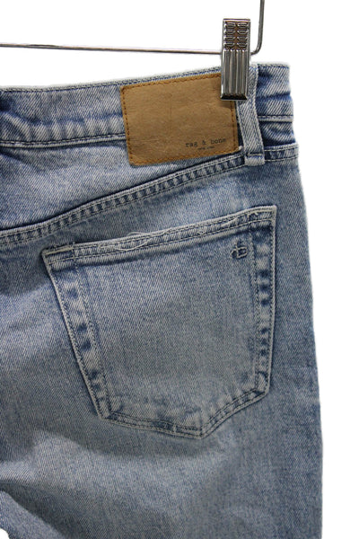 Rag & Bone Women Straight Jeans Blue Cotton Mid Rise Size 24