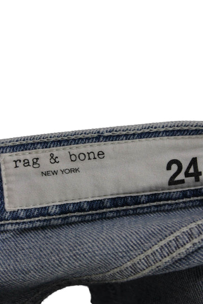 Rag & Bone Women Straight Jeans Blue Cotton Mid Rise Size 24