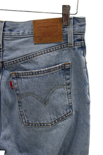 Levis Women Tapered Blue Jeans 100% Cotton Mid Rise Button Fly Size 27