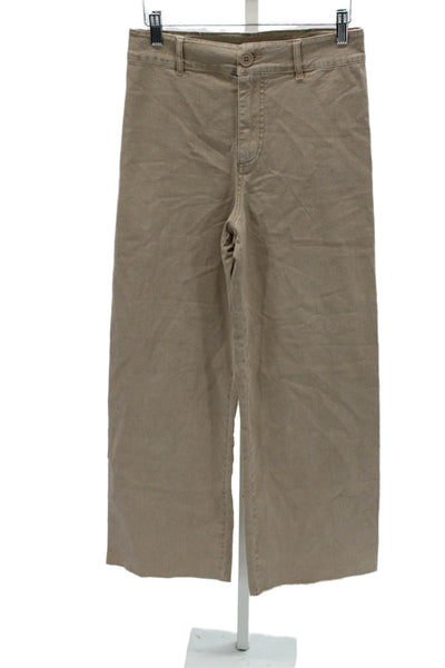 Z Supply Womens Chino Pants Beige Cotton Button Inseam 30 Size 26