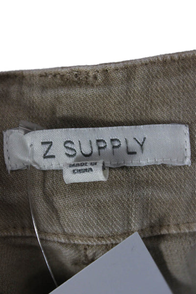 Z Supply Womens Chino Pants Beige Cotton Button Inseam 30 Size 26