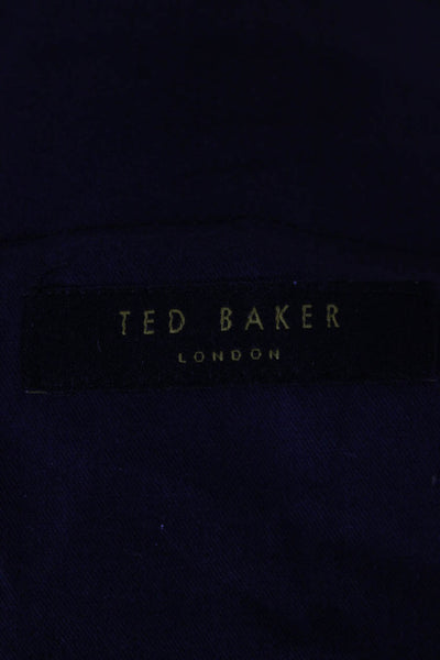 Ted Baker Men Dress Pants Gray Wool Check Size 36