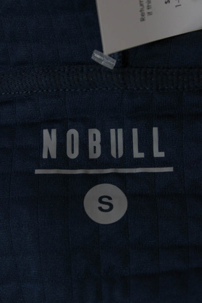 No Bull Mens Quilted Blue Hooded Zip Jacket Long Sleeve Size S