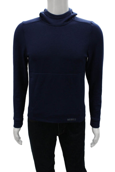 No Bull Mens Pullover Hoodie Blue Polyester High Neck Long Sleeve Size M