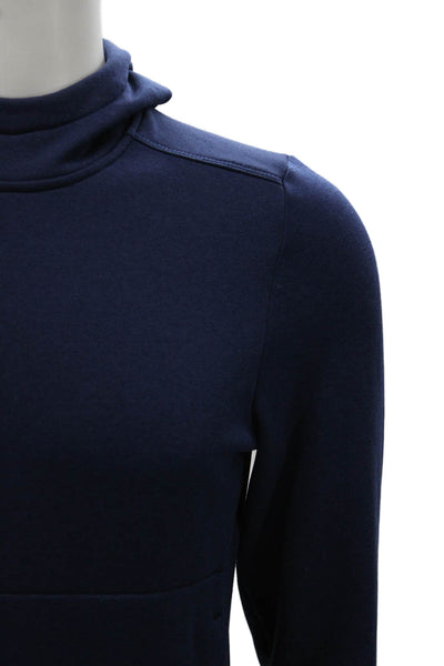 No Bull Mens Pullover Hoodie Blue Polyester High Neck Long Sleeve Size M
