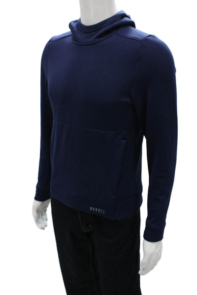 No Bull Mens Pullover Hoodie Blue Polyester High Neck Long Sleeve Size M