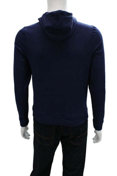 No Bull Mens Pullover Hoodie Blue Polyester High Neck Long Sleeve Size M