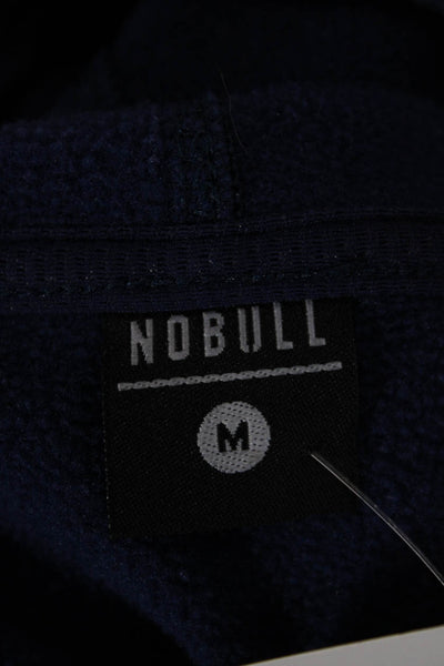 No Bull Mens Pullover Hoodie Blue Polyester High Neck Long Sleeve Size M