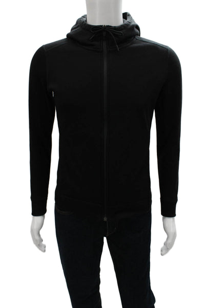 No Bull Mens Full Zip Hoodie Black Cowl Neck Polyester Size S