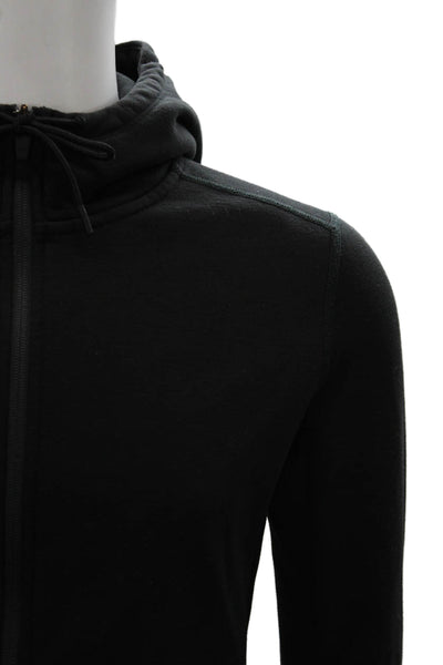 No Bull Mens Full Zip Hoodie Black Cowl Neck Polyester Size S