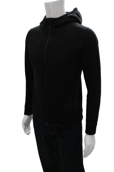 No Bull Mens Full Zip Hoodie Black Cowl Neck Polyester Size S