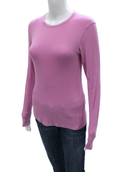 Lululemon Women Pink Basic Long Sleeve Crew Neck T-Shirt Nylon Size S
