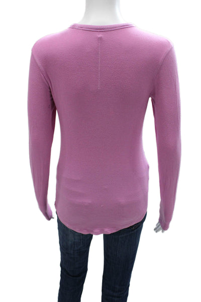 Lululemon Women Pink Basic Long Sleeve Crew Neck T-Shirt Nylon Size S