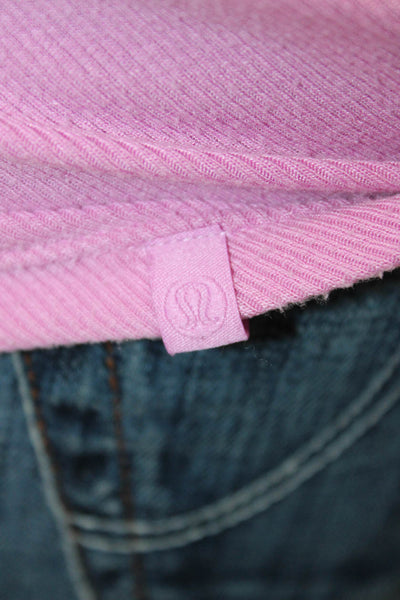 Lululemon Women Pink Basic Long Sleeve Crew Neck T-Shirt Nylon Size S