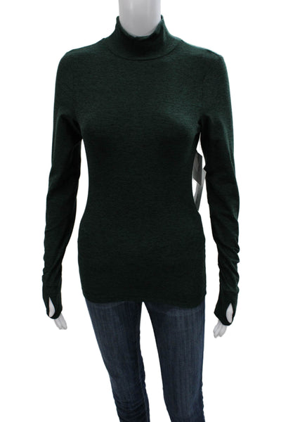 Beyond Yoga Womens Casual Turtleneck Long Sleeve Pullover Top Green Size XS