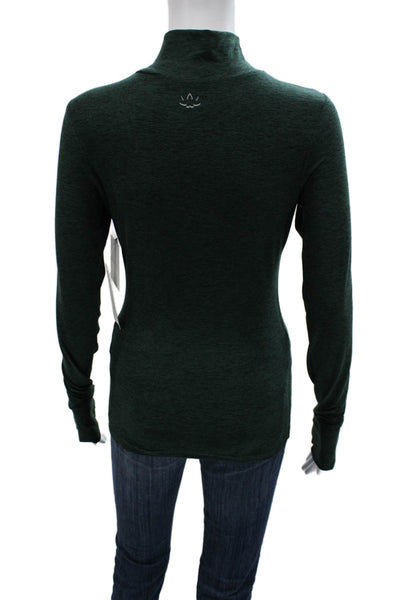 Beyond Yoga Womens Casual Turtleneck Long Sleeve Pullover Top Green Size XS