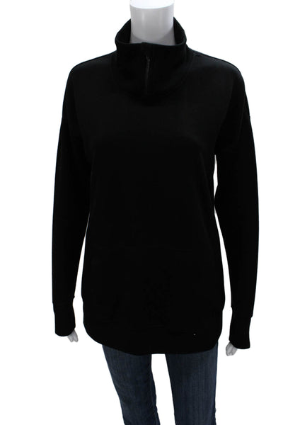 Gaiam Women Pullover Black High Neck Cotton Long Sleeve Size S