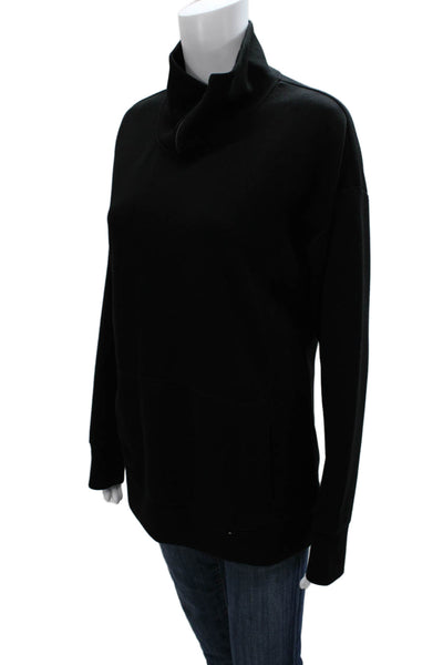 Gaiam Women Pullover Black High Neck Cotton Long Sleeve Size S
