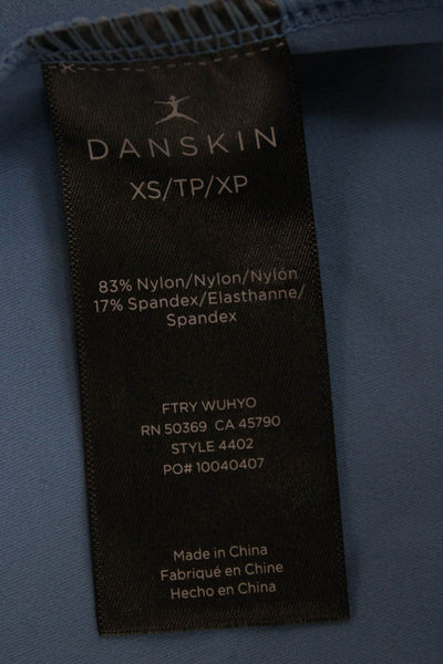 Dansk Womens Blue Zip Track Jacket Long Sleeve Nylon Spandex Size XS