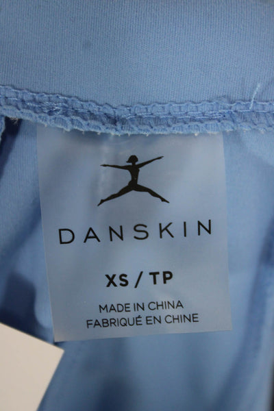 Dansk Womens Blue Zip Track Jacket Long Sleeve Nylon Spandex Size XS